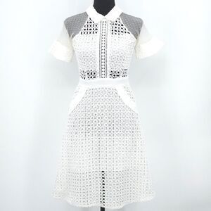 Little Star Korean Dress Womens Size XS White Lace Mesh Coquette Feminine Demure